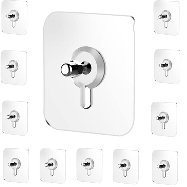 JIALTO Nail Free Adhesive Screws Wall Hooks - Pack of 10