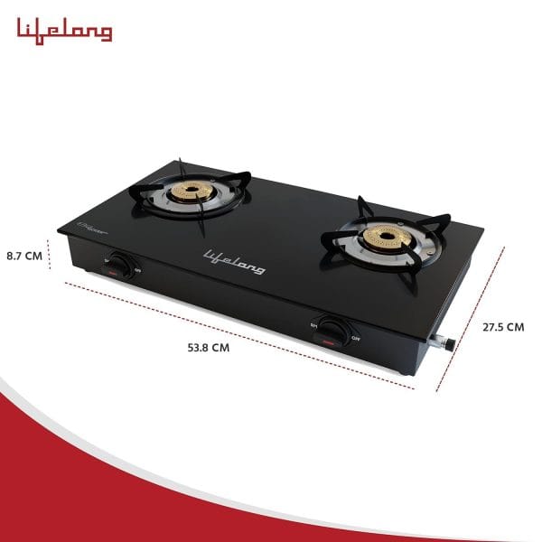 Lifelong 2 Burner Gas Stove Top for Kitchen - Image 2
