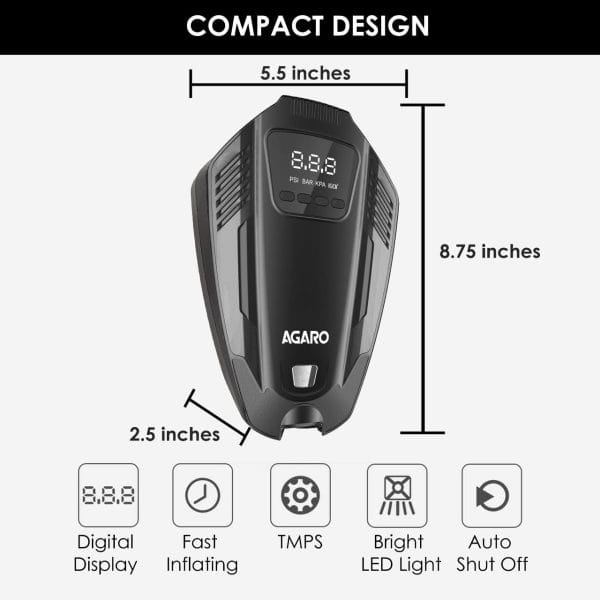 AGARO Primo High Power Digital Tyre Inflator for Car - Image 2