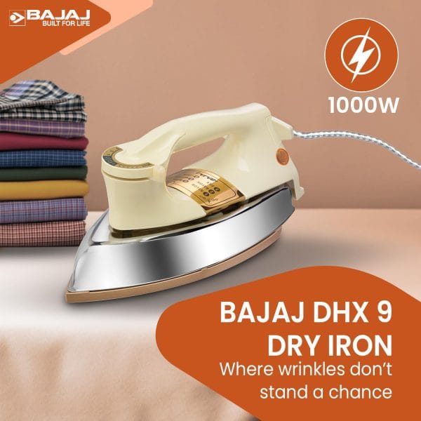 Bajaj DHX-9 1000W Heavy Weight Dry Iron - Image 2
