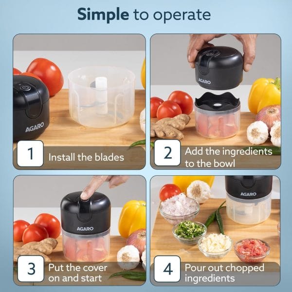 AGARO Elite Rechargeable Mini Electric Chopper - Image 4