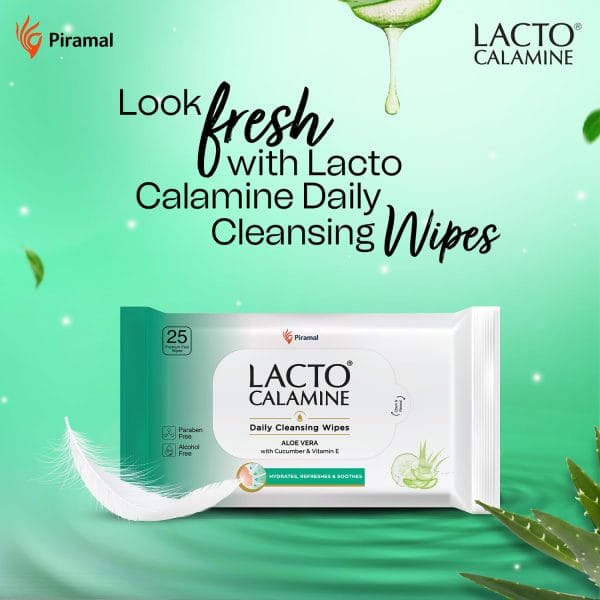 Lacto Calamine Daily Cleansing Face Wipes 25N Each - Pack of 2 - Image 2