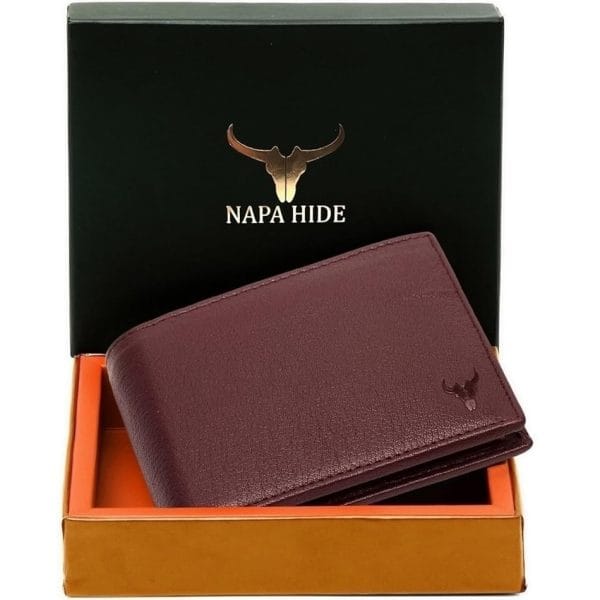 NAPA HIDE Maroon Leather Wallet for Men
