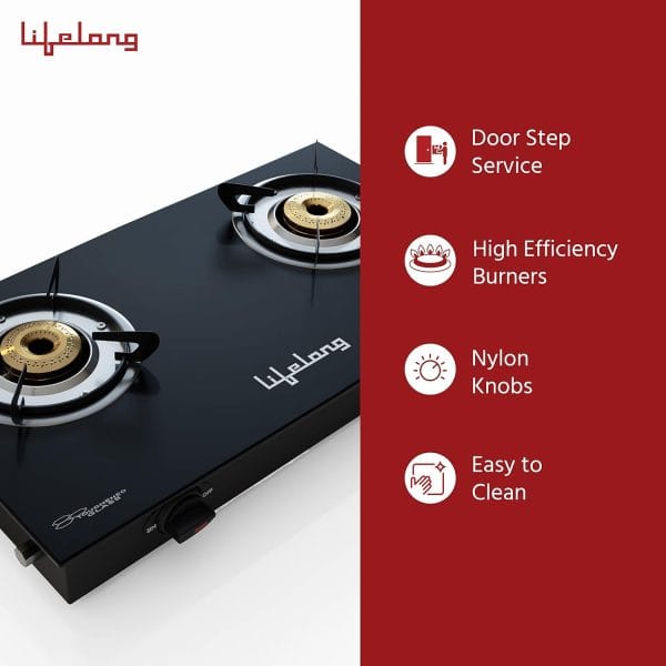 Lifelong 2 Burner Gas Stove Top for Kitchen - Image 4