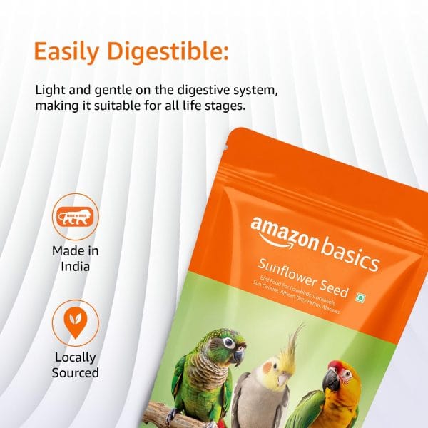 Amazon Basics Sunflower Seeds Bird Food - Pack of 2 - Image 4