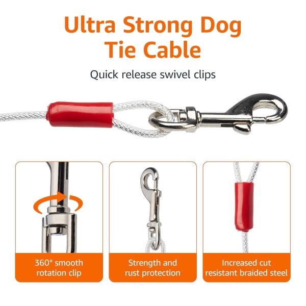 AmazonBasics Tie-Out Cable/Leash for Dogs - Image 5
