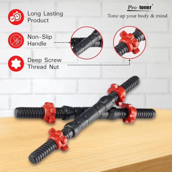 Protoner PVC 3 in 1 convertible DM 4-40 Kg Dumbbells Set - Image 3
