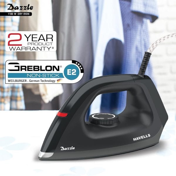 Havells Dry Iron Dazzle 1100 Watts, Iron Press - Image 2