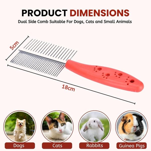 Foodie Puppies Double Side Steel Needles Comb for Dogs and Cats - Image 5