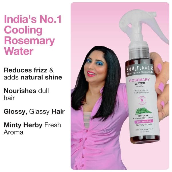 Soulflower Rosemary Water Spray for Hair Growth - Image 2