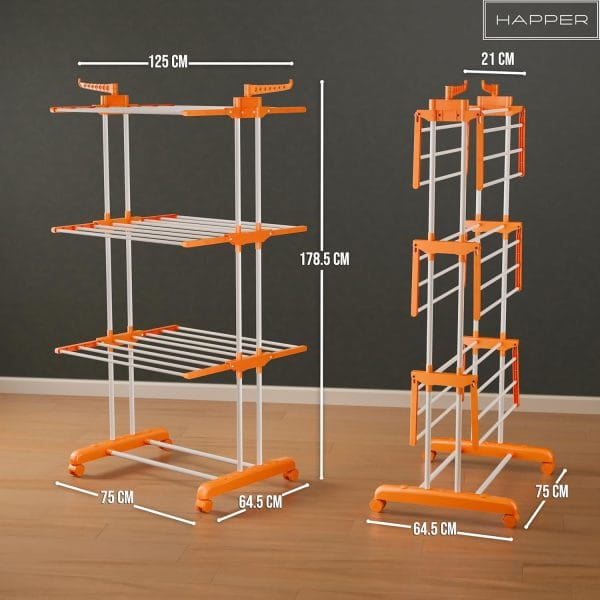 Happer Premium Clothes Stand for Drying with Wheels - Image 8