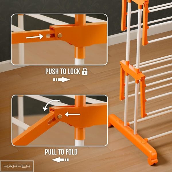 Happer Premium Clothes Stand for Drying with Wheels - Image 5